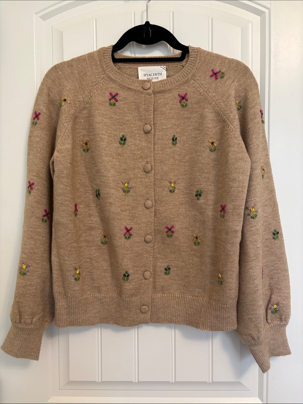 Tuckernuck Hyacinth House Floral Embellished Elsie Cardigan Small